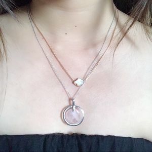 Pink marble necklace